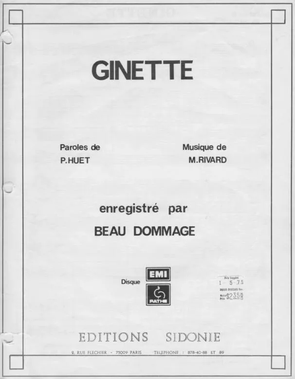 télécharger la partition d'accordéon Ginette au format PDF