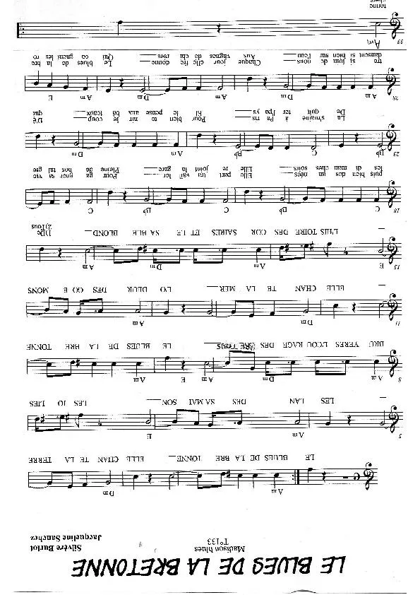 télécharger la partition d'accordéon Le blues de la Bretonne (Madison) au format PDF