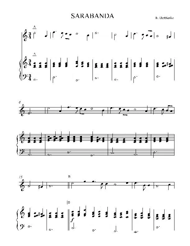 télécharger la partition d'accordéon Sarabanda (Duo d'Accordéons) au format PDF