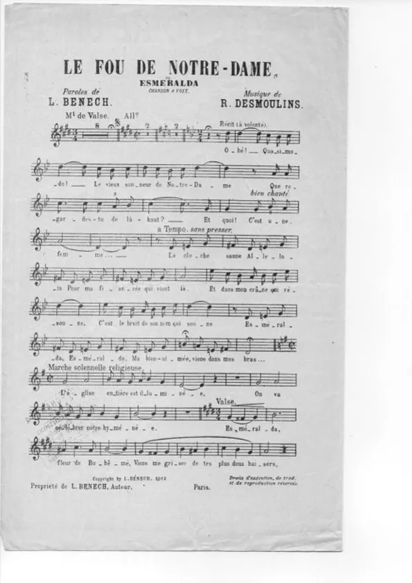 télécharger la partition d'accordéon Le fou de notre dame (Esméralda) (Valse Chantée) au format PDF