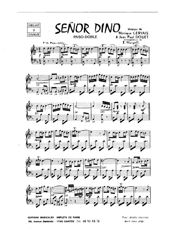 télécharger la partition d'accordéon Señor Dino (Paso Doble) au format PDF