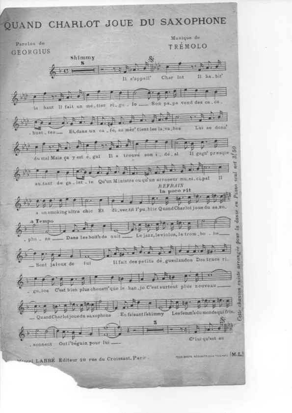 télécharger la partition d'accordéon Quand Charlot joue du saxophone au format PDF