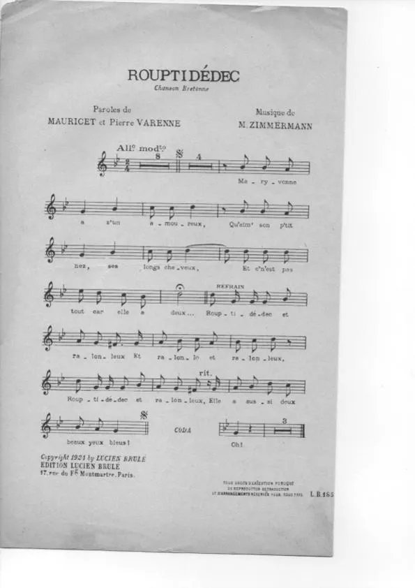 télécharger la partition d'accordéon Rouptidédec (Chanson Bretonne) au format PDF