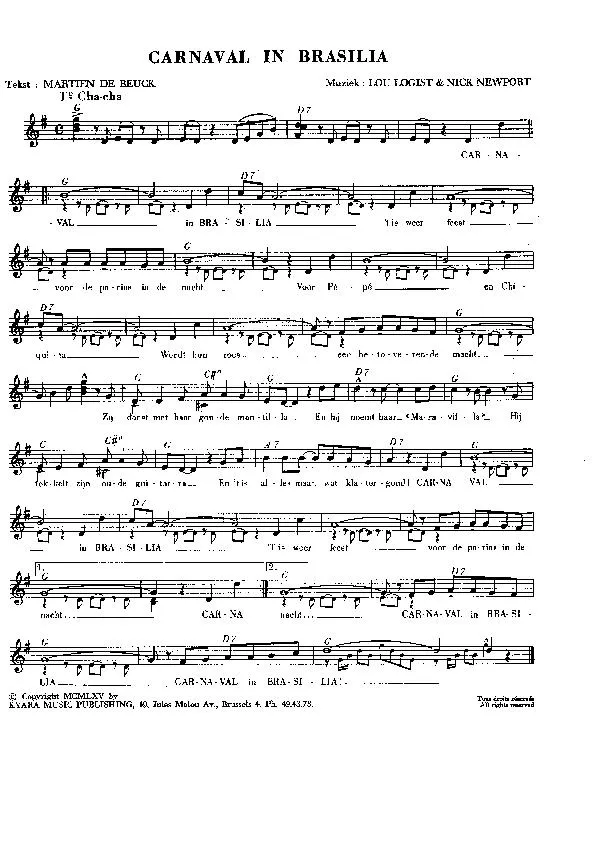 télécharger la partition d'accordéon Carnaval in Brasilia (Cha Cha) au format PDF