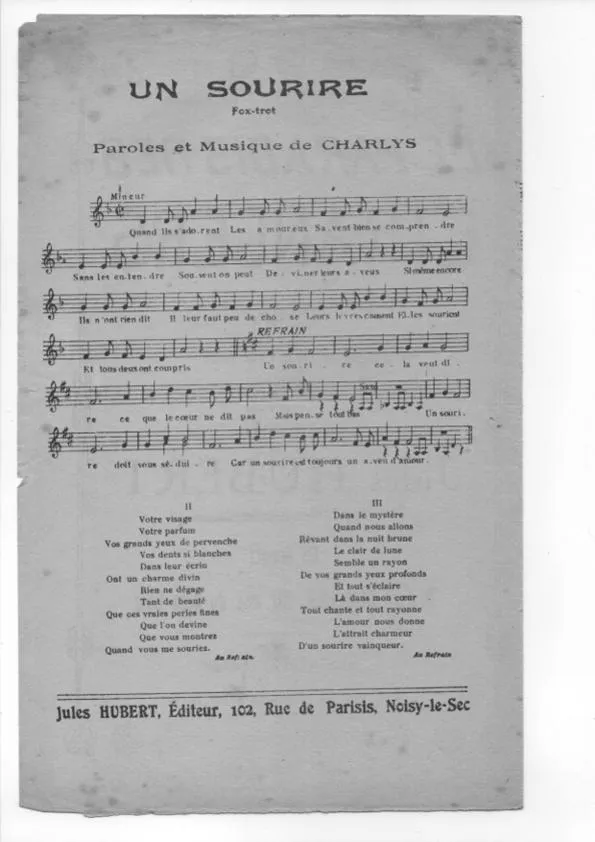télécharger la partition d'accordéon Un sourire (Fox Trot Chanté) au format PDF