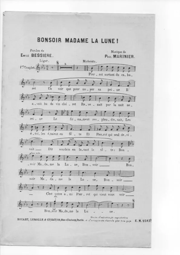 télécharger la partition d'accordéon Bonsoir madame la lune au format PDF