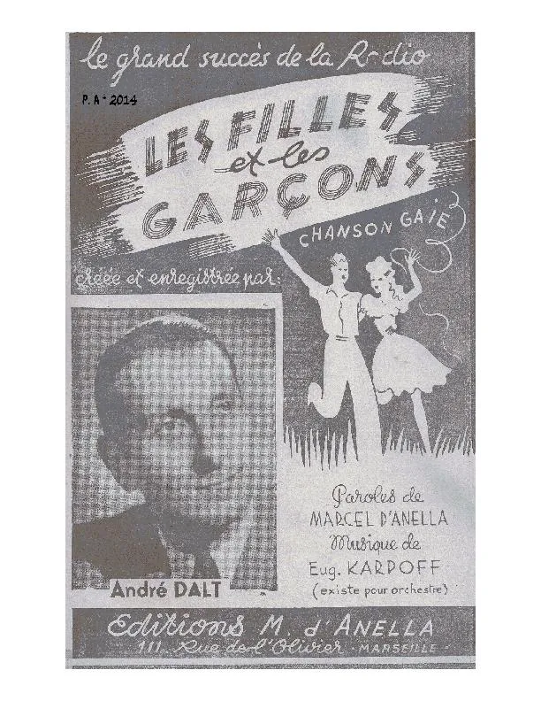 télécharger la partition d'accordéon Les filles et les garçons au format PDF