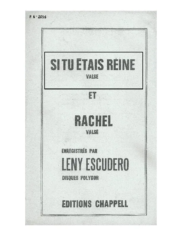 télécharger la partition d'accordéon Si tu étais reine (Valse Chantée) au format PDF