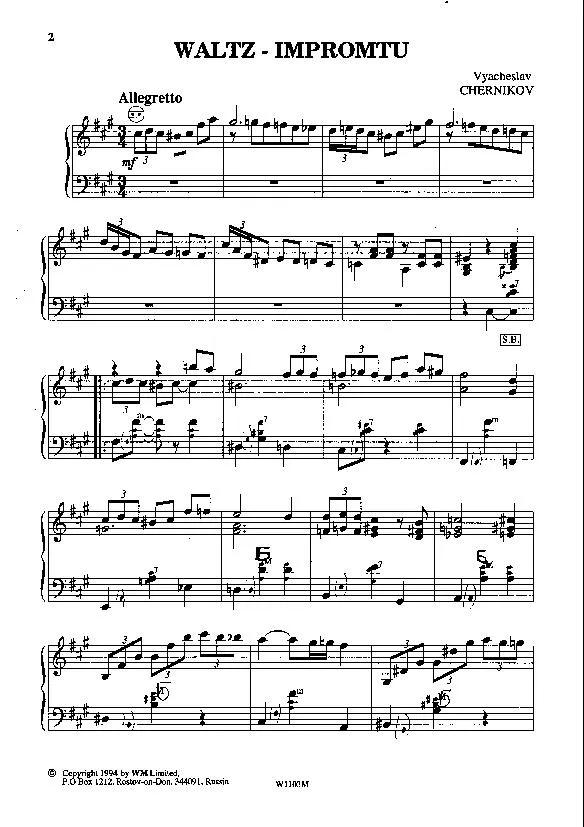 télécharger la partition d'accordéon Waltz Impromtu au format PDF