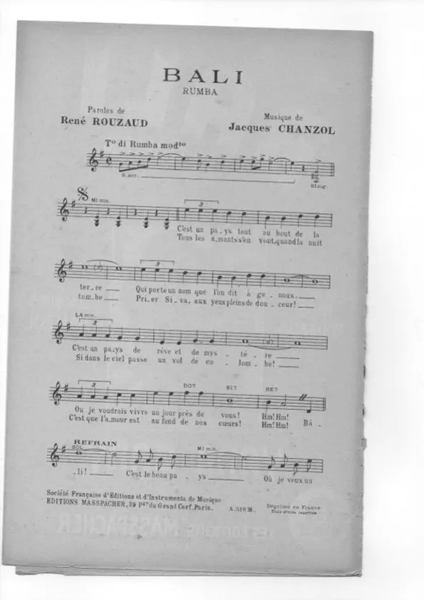 télécharger la partition d'accordéon Bali (Rumba Chantée) au format PDF