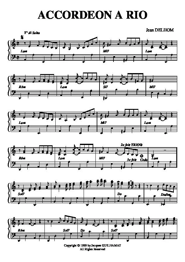 télécharger la partition d'accordéon Accordéon à Rio (Salsa) au format PDF