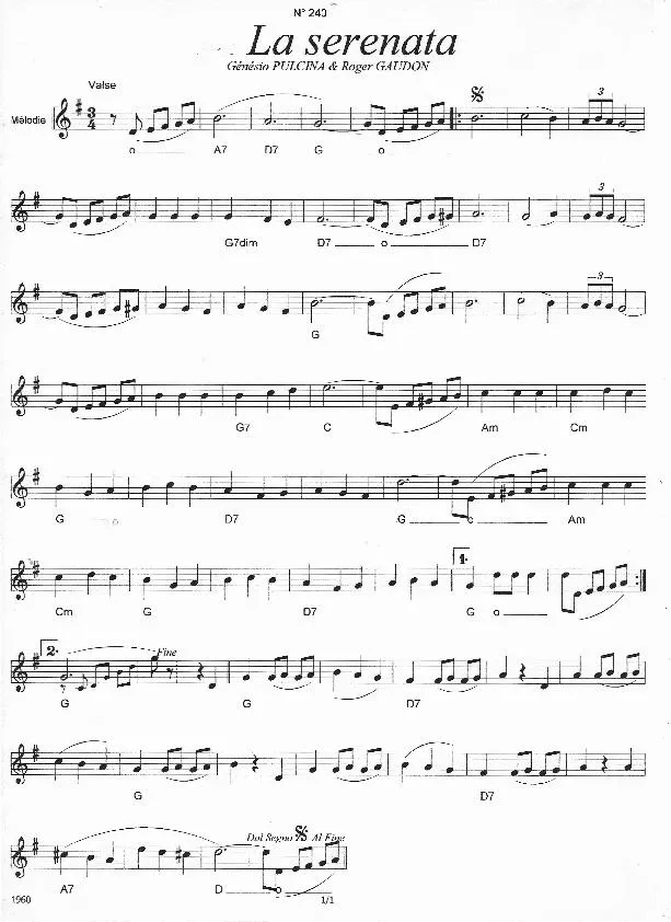 télécharger la partition d'accordéon La serenata (Valse) au format PDF