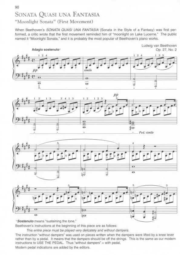 télécharger la partition d'accordéon Moonlight Sonata (Alfred's Basic Adult Piano Course : Lesson Book) (Level 3) au format PDF