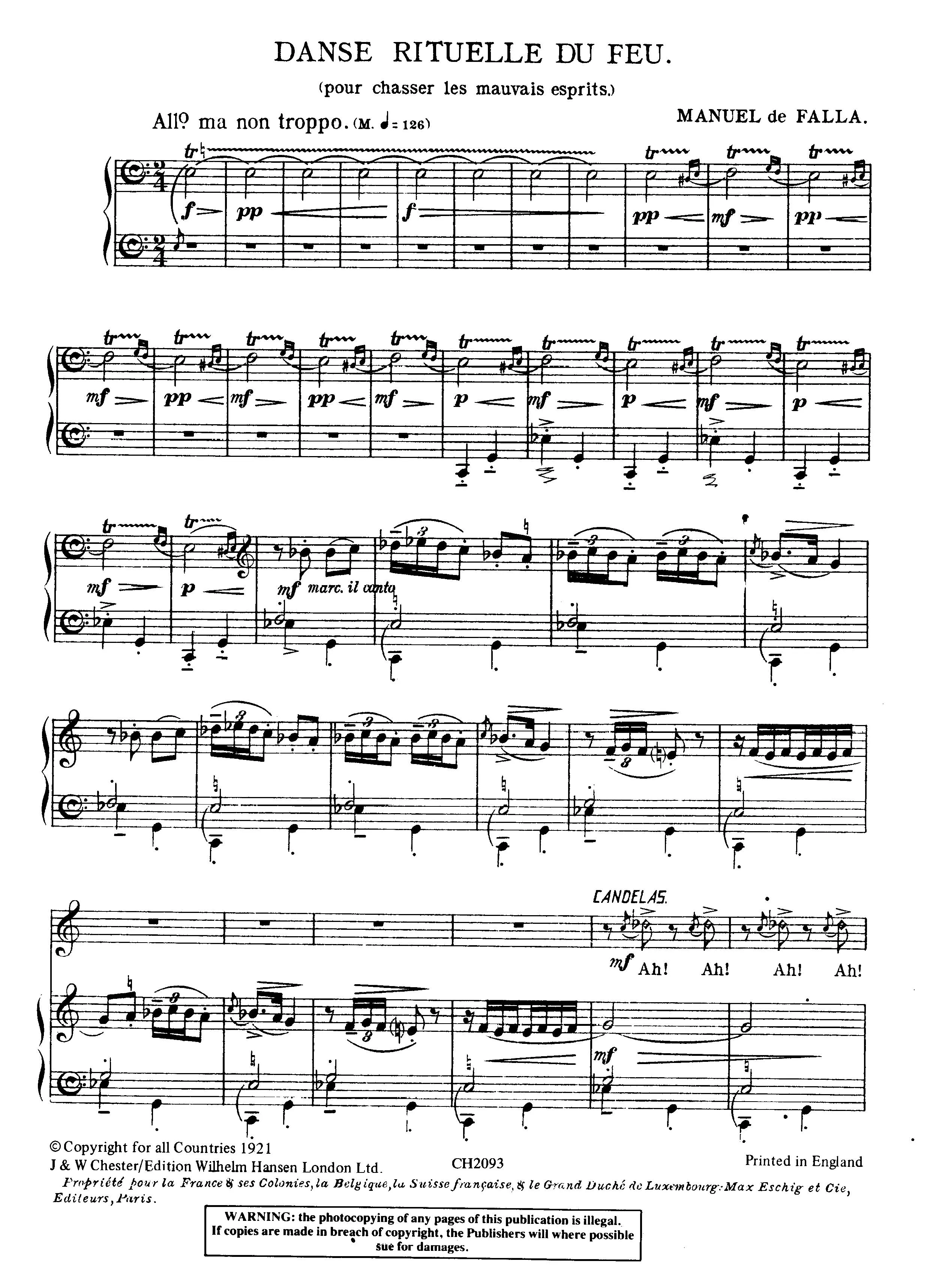 télécharger la partition d'accordéon Danse rituelle du feu (Danza ritual del fuego) au format PDF