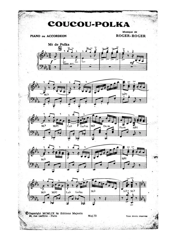 télécharger la partition d'accordéon Coucou Polka au format PDF