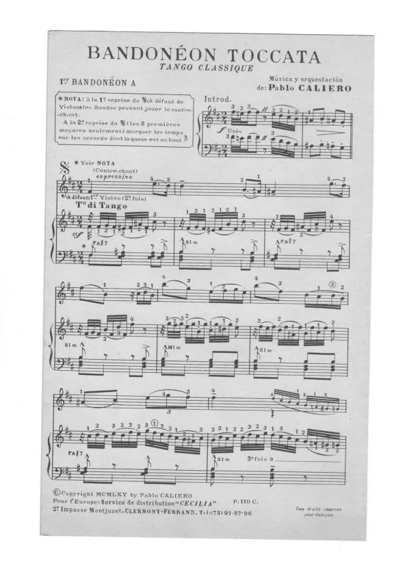 télécharger la partition d'accordéon Bandonéon Toccata (Duo d'Accordéons + Orchestration) (Tango) au format PDF
