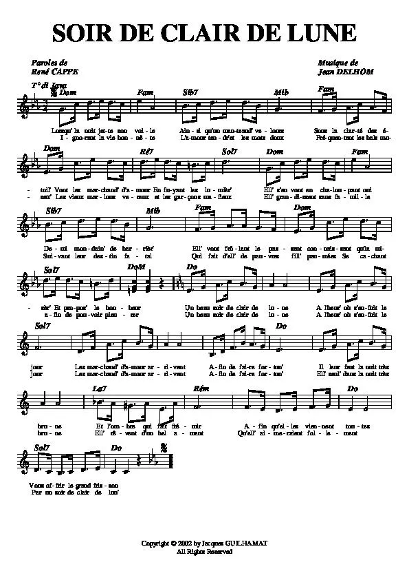 télécharger la partition d'accordéon Soir de clair de lune (Java Chantée) au format PDF