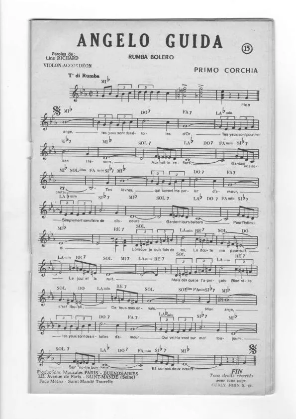 télécharger la partition d'accordéon Angelo Guida (Rumba Boléro) au format PDF