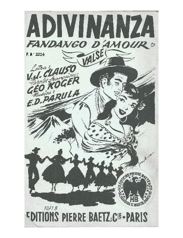 télécharger la partition d'accordéon Adivinanza (Fandango d'amour) (Valse) au format PDF