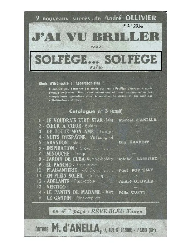 télécharger la partition d'accordéon Solfège Solfège (Baïao) au format PDF