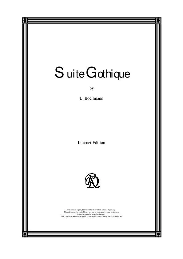 télécharger la partition d'accordéon Suite Gothique au format PDF