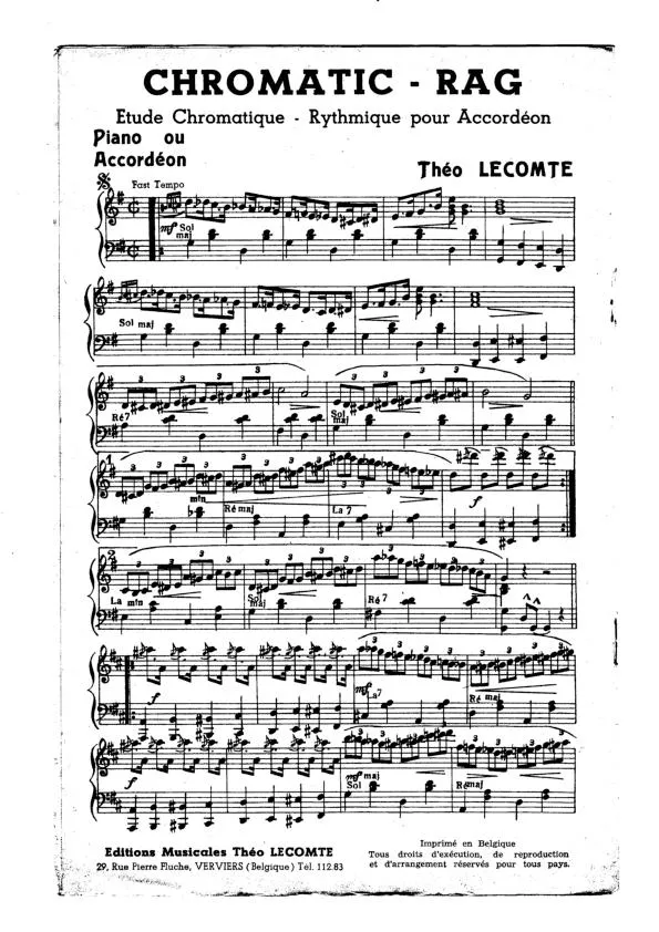 télécharger la partition d'accordéon Chromatic Rag au format PDF