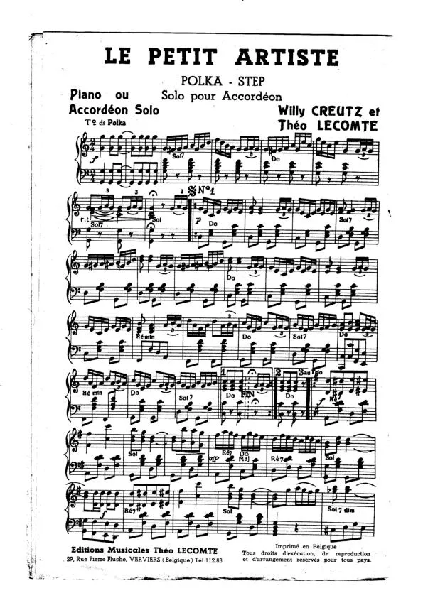 télécharger la partition d'accordéon Le petit artiste (Polka Step) au format PDF