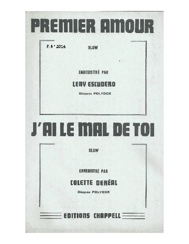 télécharger la partition d'accordéon J'ai le mal de toi (Slow) au format PDF