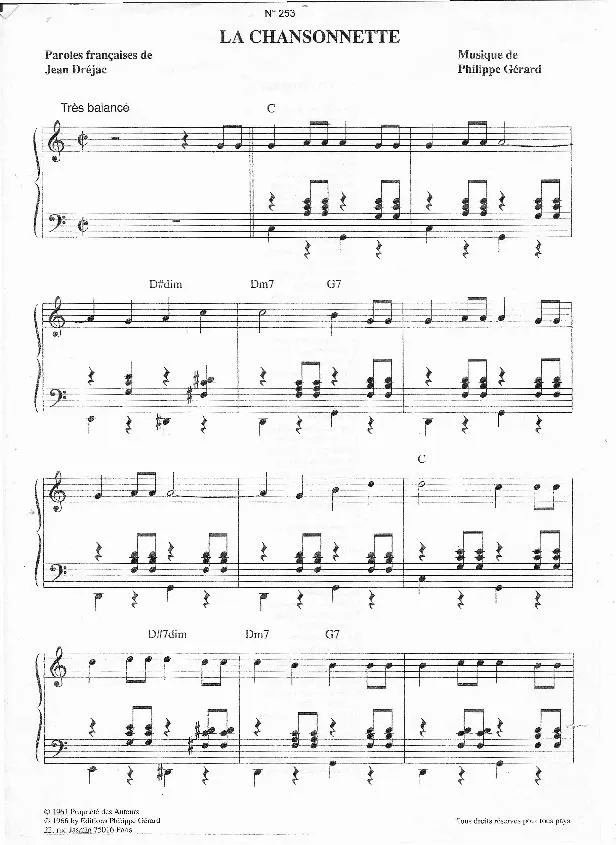 télécharger la partition d'accordéon La chansonnette (Fox) au format PDF