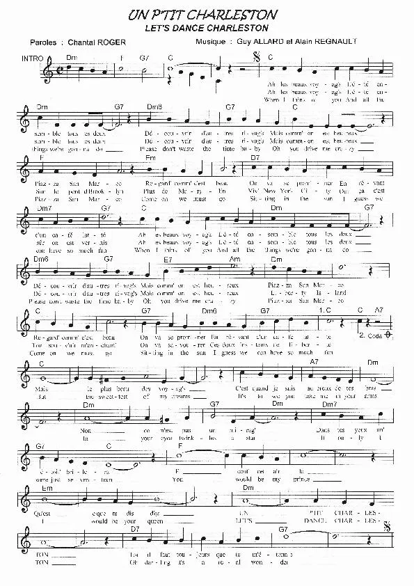 télécharger la partition d'accordéon Un p'tit charleston (Let's dance charleston) au format PDF
