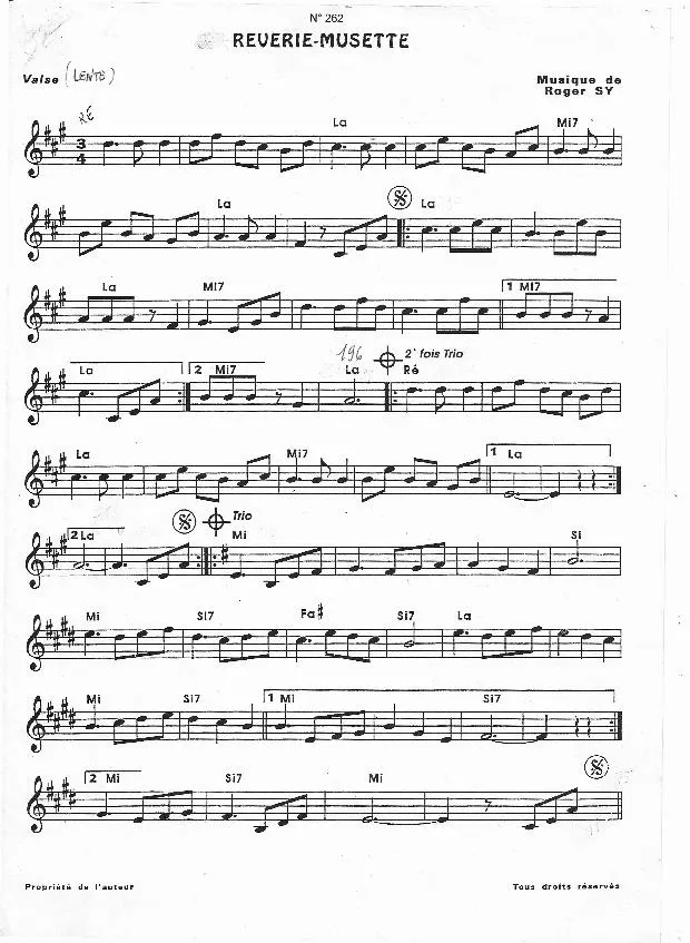 télécharger la partition d'accordéon Rêverie musette (Valse) au format PDF