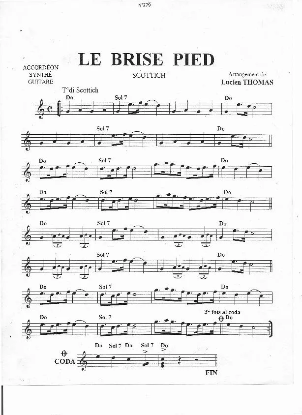 télécharger la partition d'accordéon Le brise pied (Scottich) au format PDF