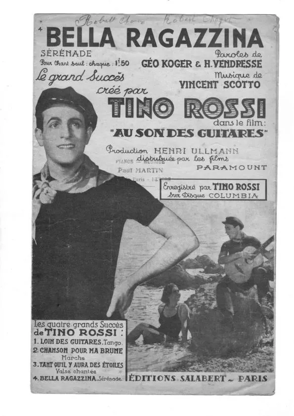 télécharger la partition d'accordéon Bella Ragazzina (Du Film : Au son des guitares) (Chant : Tino Rossi) au format PDF