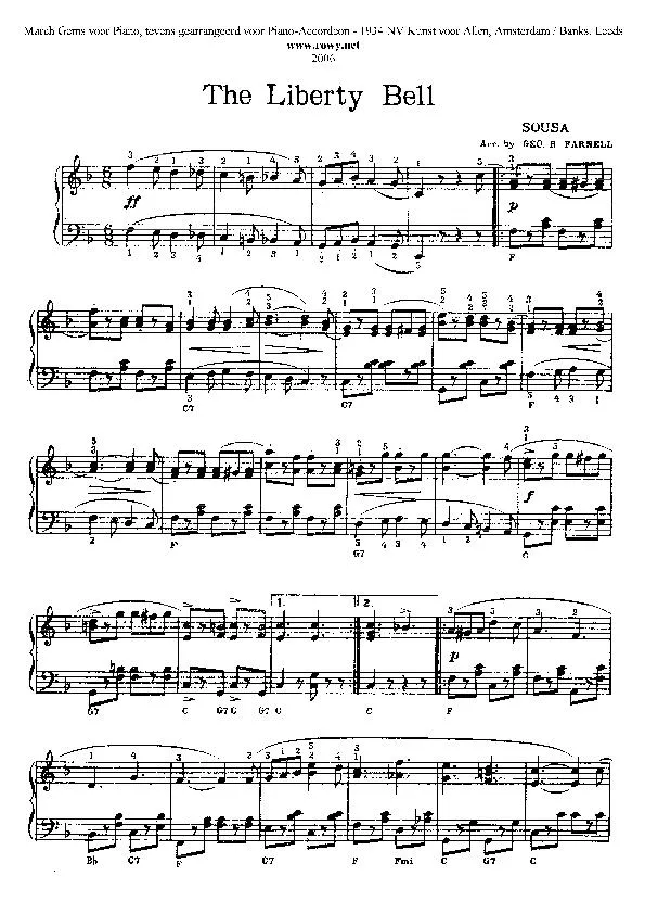 télécharger la partition d'accordéon The Liberty Bell (Monty Python) au format PDF