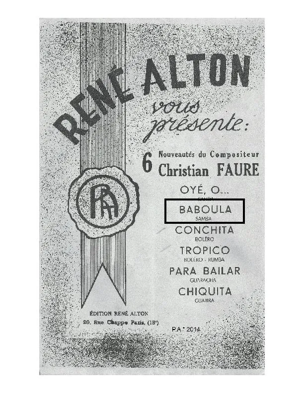 télécharger la partition d'accordéon Baboula (Orchestration Complète) (Samba) au format PDF
