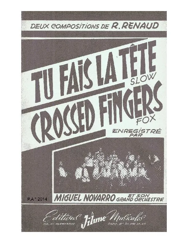 télécharger la partition d'accordéon Crossed Fingers (Forçons la chance) (Fox) au format PDF