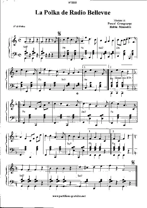 télécharger la partition d'accordéon La polka de radio Bellevue au format PDF