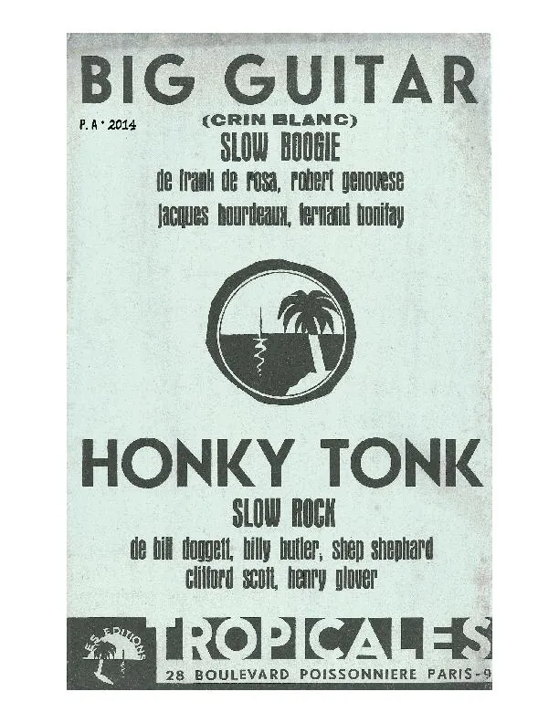 télécharger la partition d'accordéon Big Guitar (Crin blanc) (Slow Boogie) au format PDF