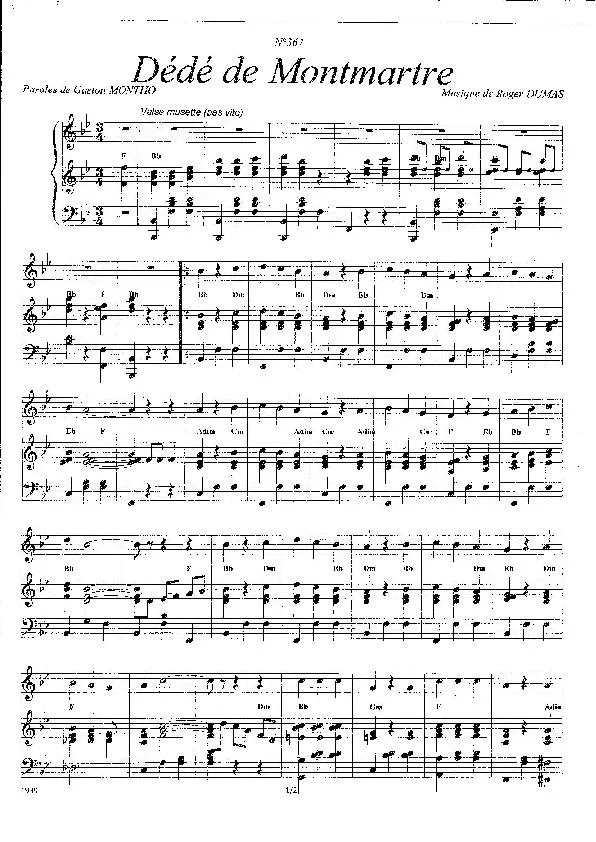télécharger la partition d'accordéon Dédé de Montmartre (Valse Chantée) au format PDF
