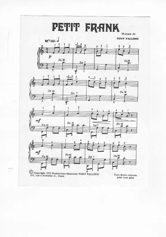 télécharger la partition d'accordéon Petit Frank (Morceau de Genre) au format PDF
