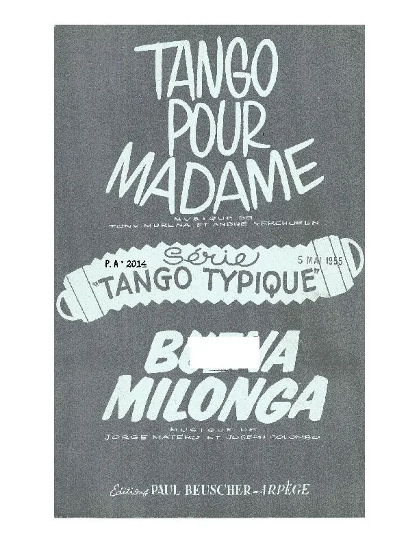 télécharger la partition d'accordéon Buena Milonga (Orchestration) (Tango) au format PDF