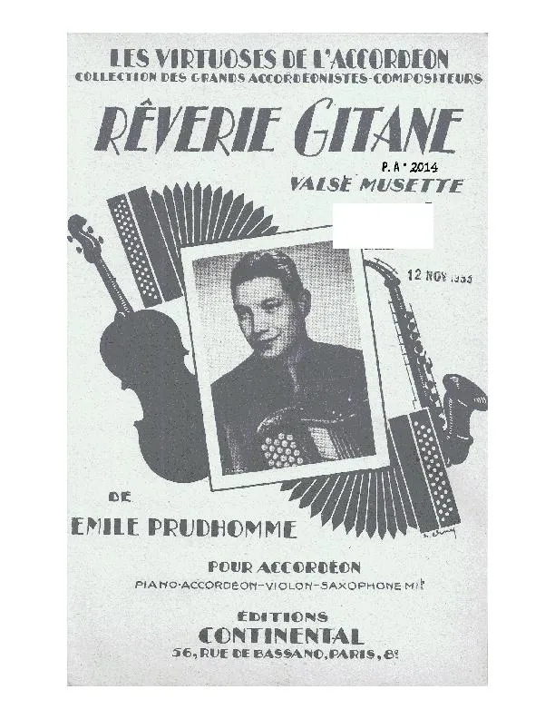 télécharger la partition d'accordéon Rêverie Gitane (Valse Musette) au format PDF