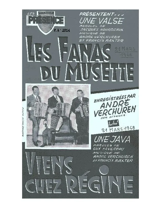 télécharger la partition d'accordéon Les fanas du musette (Orchestration) (Valse) au format PDF
