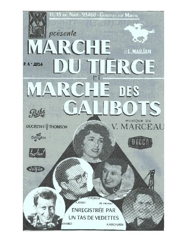 télécharger la partition d'accordéon Marche du tiercé (Orchestration Complète) au format PDF