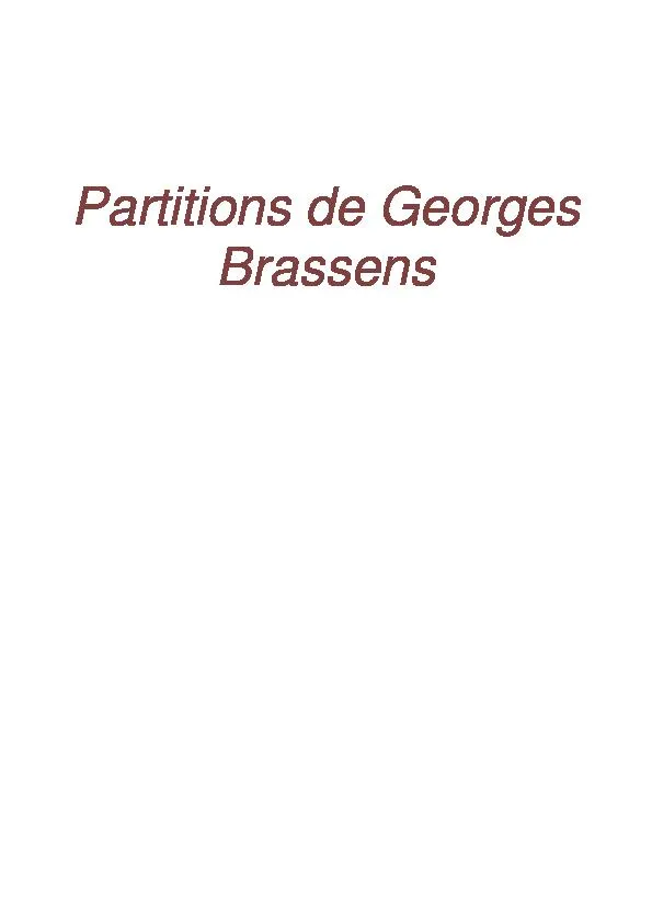 télécharger la partition d'accordéon Partitions de Georges Brassens (37 chansons) au format PDF