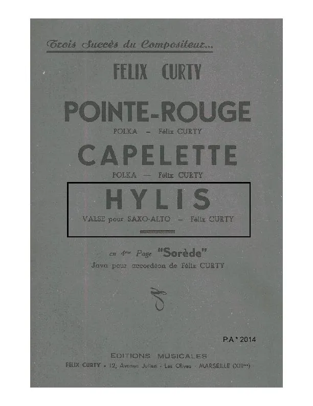 télécharger la partition d'accordéon Hylis (Orchestration Complète) (Valse) au format PDF