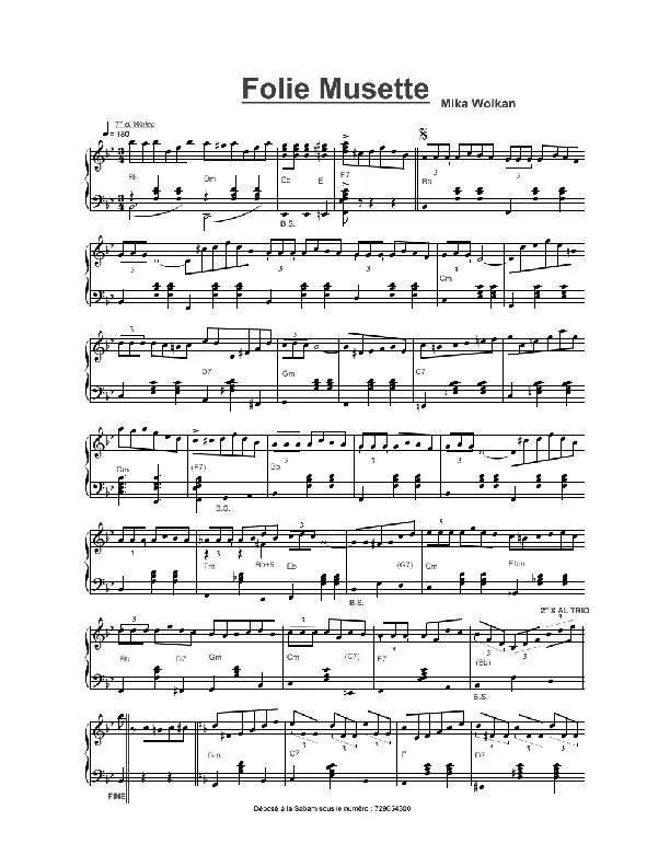 télécharger la partition d'accordéon Folie musette (Valse) au format PDF