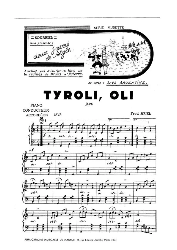 télécharger la partition d'accordéon Tyroli Oli (Java) au format PDF