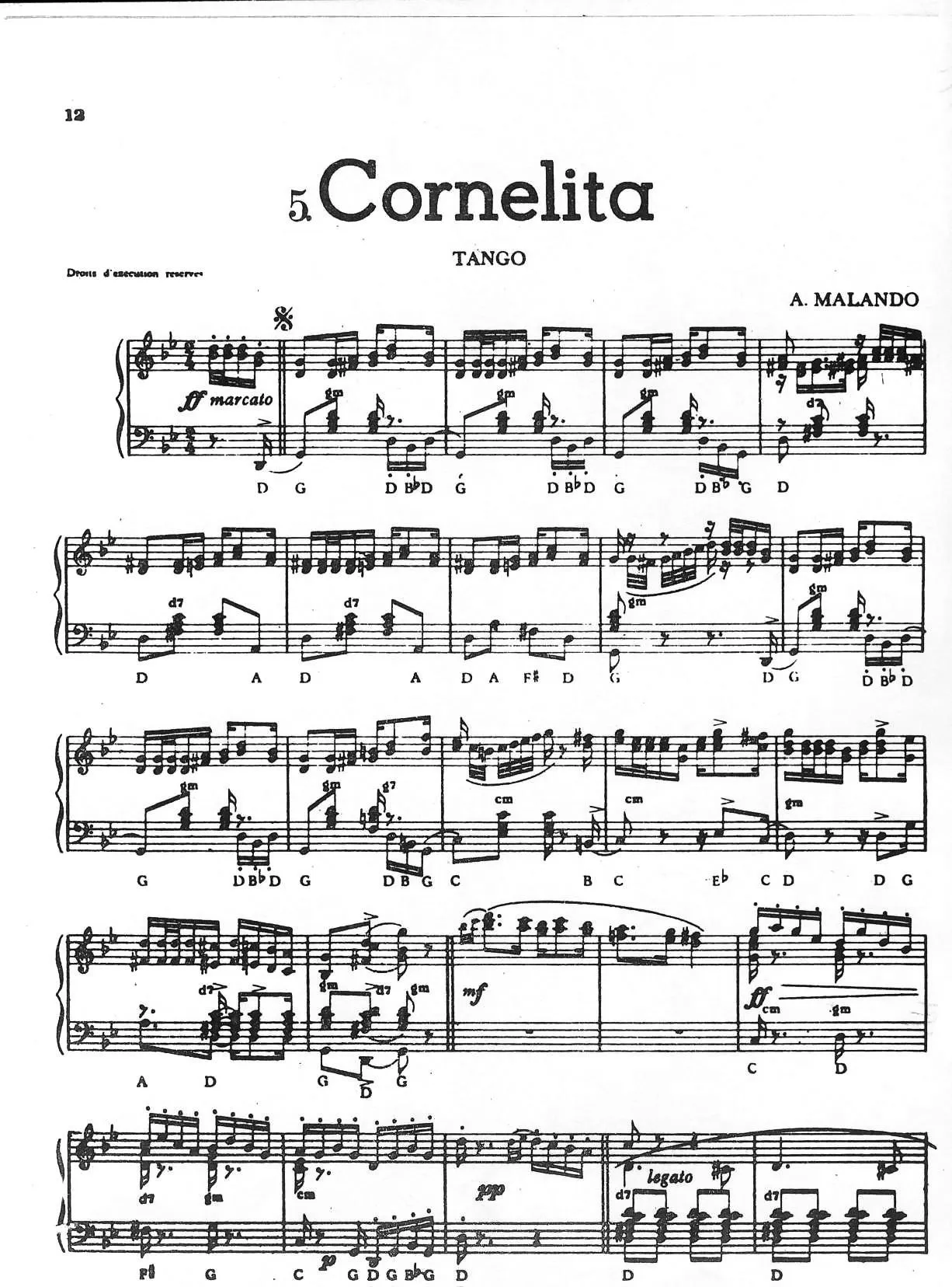 télécharger la partition d'accordéon Cornelita (Tango) au format PDF