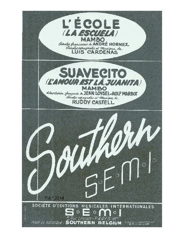 télécharger la partition d'accordéon Suavecito (L'amour est là Juanita) (Mambo) au format PDF